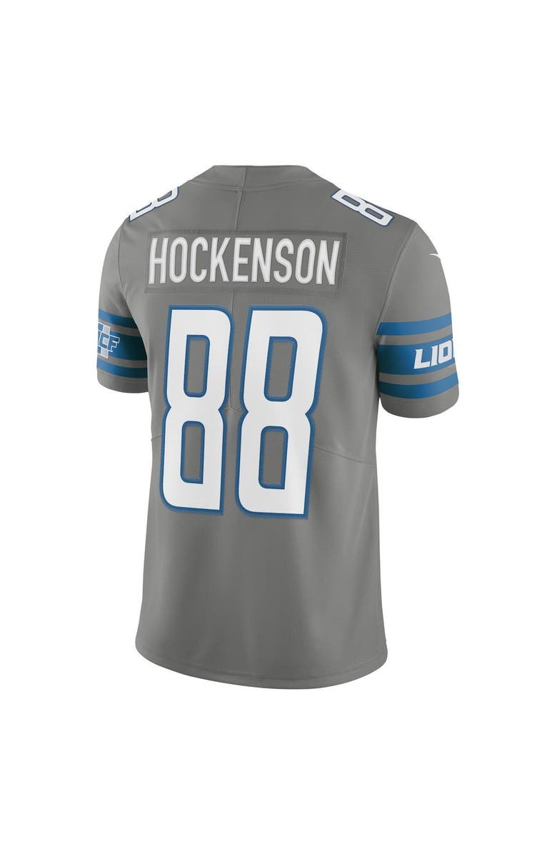 Nike Men's Nike T.J. Hockenson Steel Detroit Lions Vapor Limited Jersey, Alternate, color,