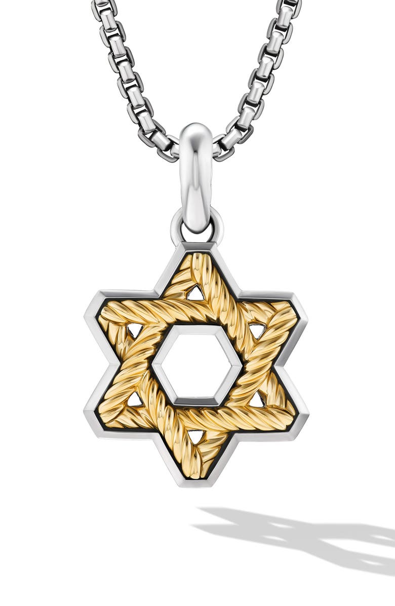 David Yurman Cable Star of David Amulet, Main, color, Sterling Silver And 18K Gold