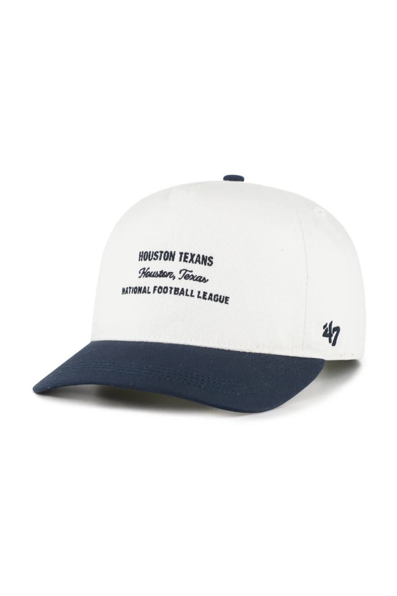 Men's '47  White Houston Texans Contemporary Two-Tone Hitch Adjustable Hat, Alternate, color, White