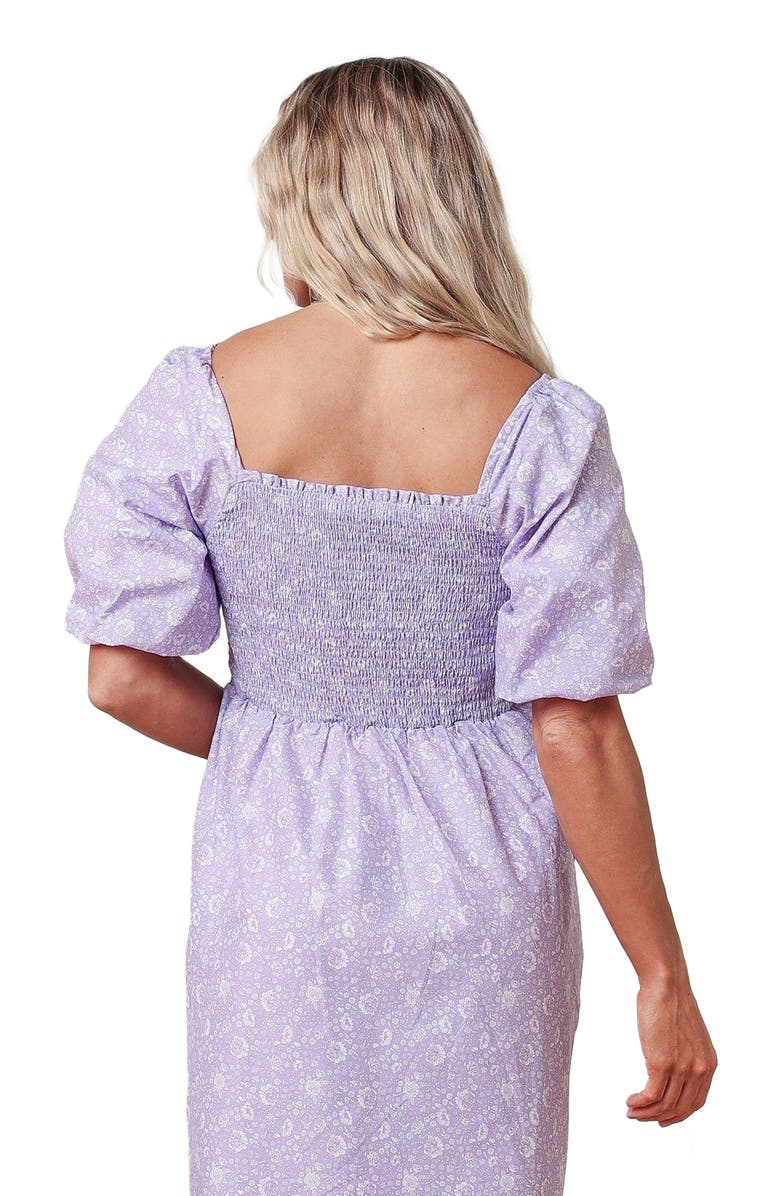 Hope & Henry Women's Organic Smocked Bubble Sleeve Dress, Alternate, color, 