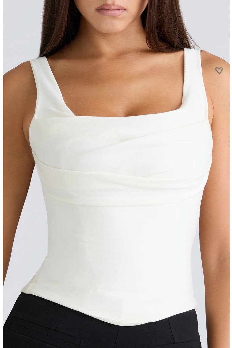 The Drape Neck Corset Top, Alternate, color, IVORY