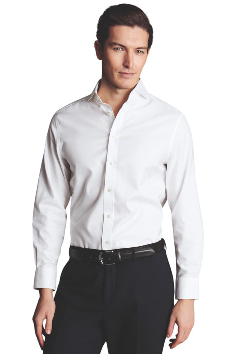 Extreme Cutaway Collar Non-Iron Twill Shirt, Main, color, White