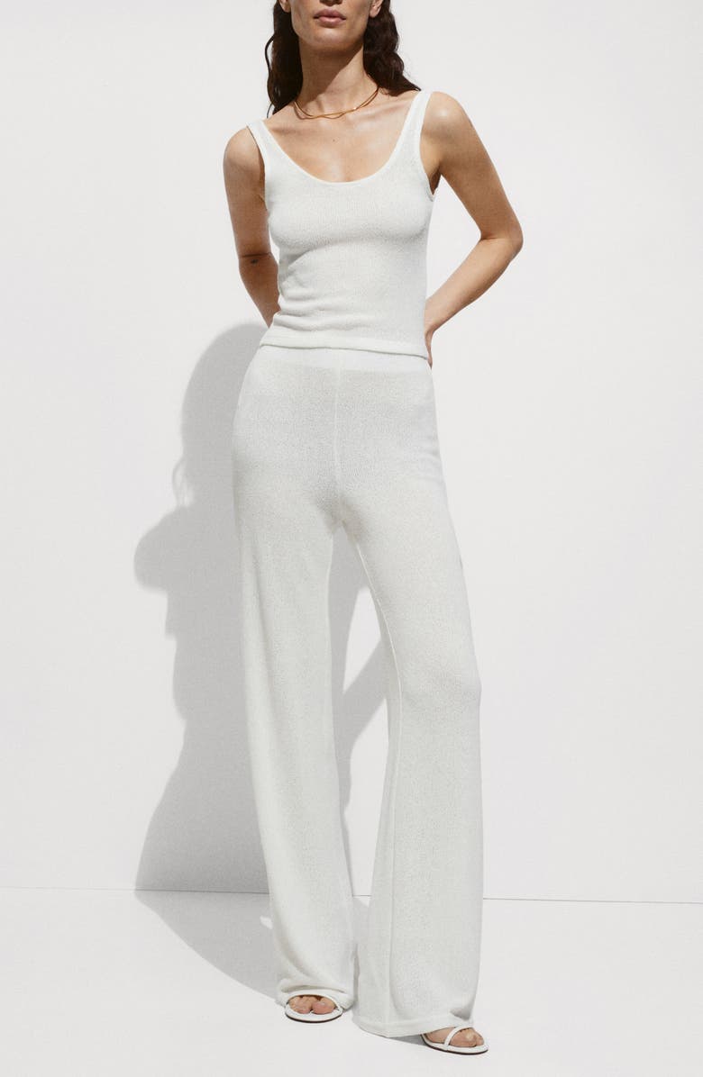 MANGO Knit Straight Leg Pants, Alternate, color, 