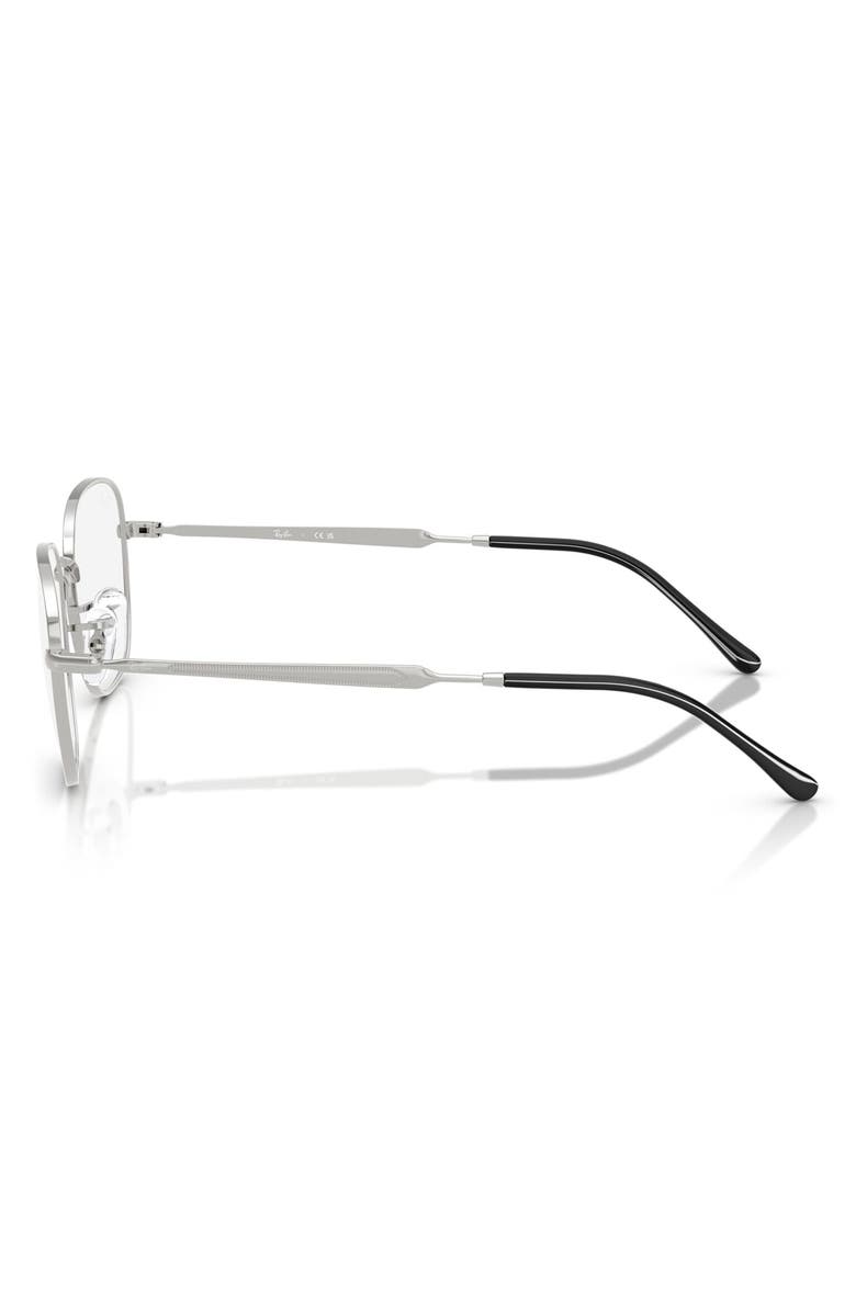 Ray-Ban 53mm Square Optical Glasses, Alternate, color, Silver