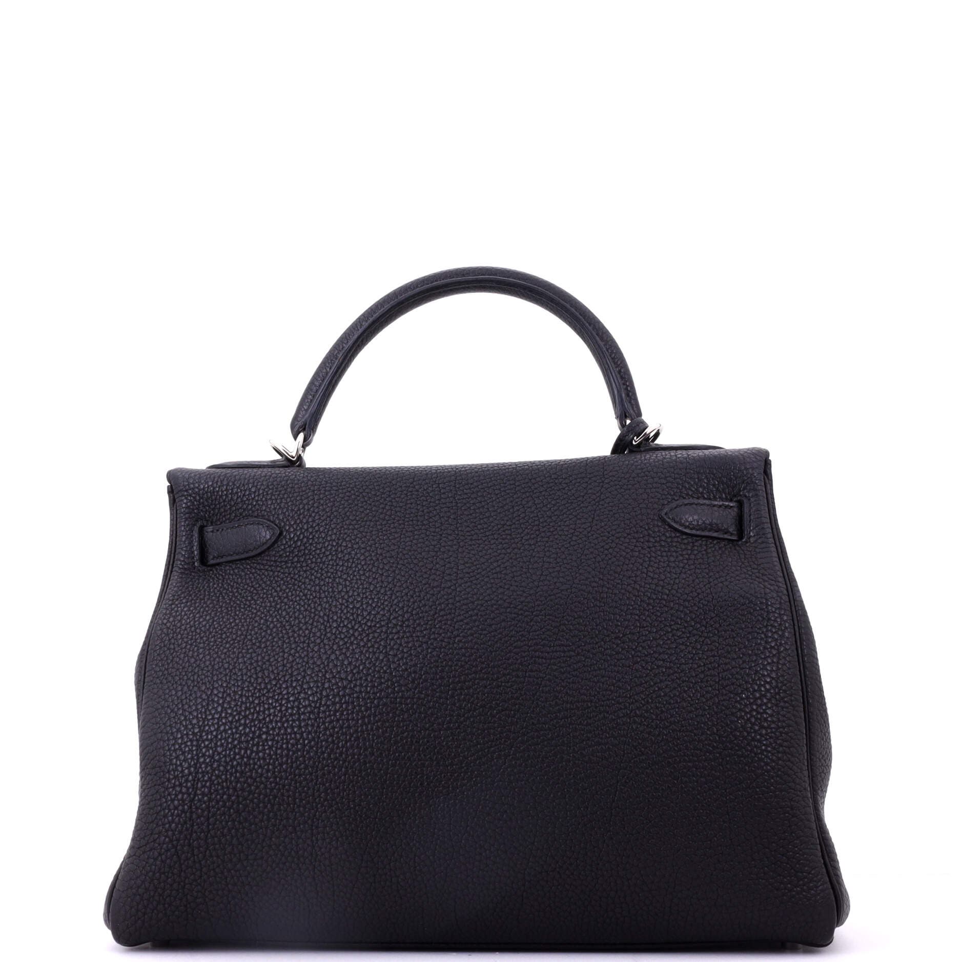 Pre-Owned Hermes Kelly Handbag Black Togo with Palladium Hardware 32, Alternate, color, Noir
