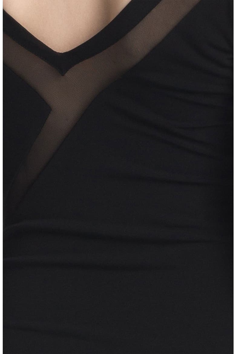Mesh Inset Dress, Alternate, color, BLACK