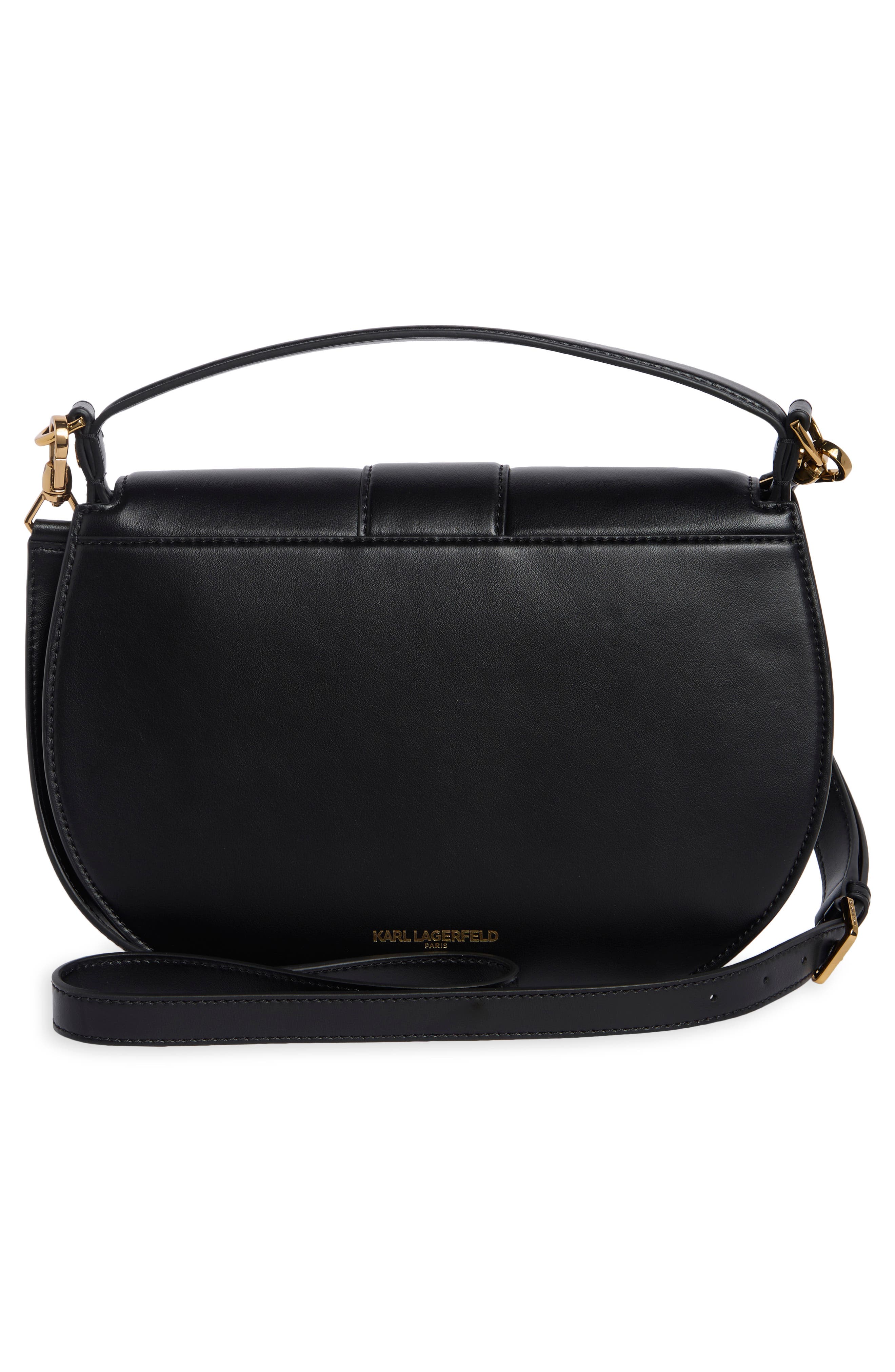 Jocelina Leather Shoulder Bag, Alternate, color, BLACK/ GOLD