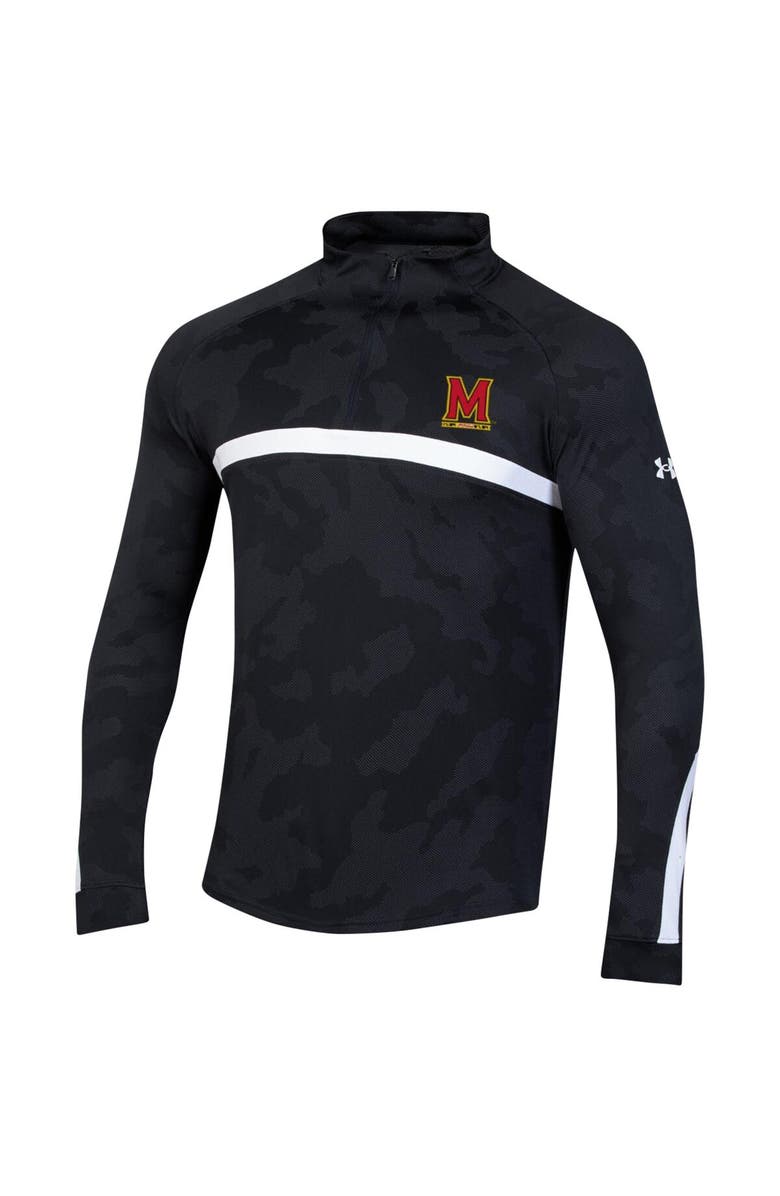 Under Armour Men's Under Armour Black Maryland Terrapins Game Day Camo Raglan Quarter-Zip Top, Alternate, color, Black