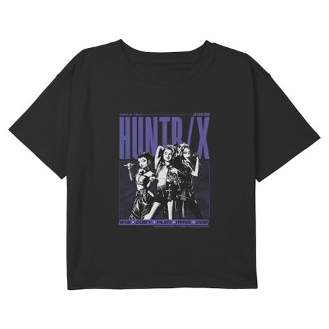 Girl's KPop Demon Hunters Huntrix World Tour Poster  Graphic T-Shirt