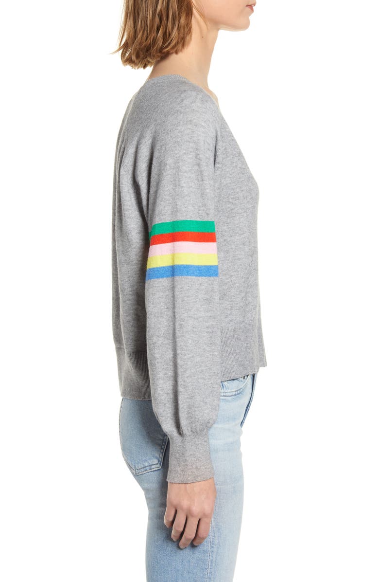 cupcakes and cashmere Hazel Rainbow Stripe Sweater, Alternate, color, 