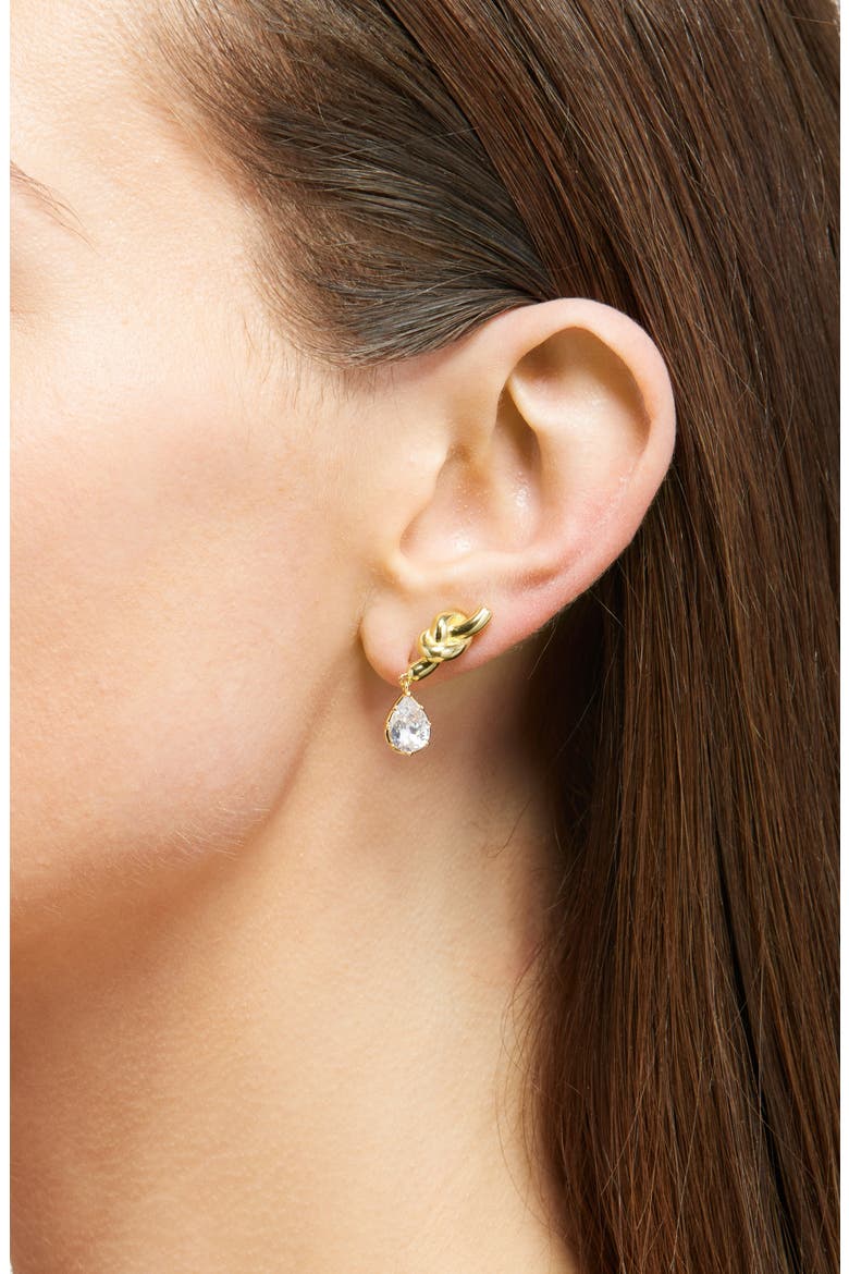 Kate Knot Tear Drop Earrings, Alternate, color, GOLD
