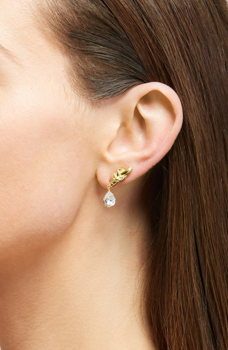 Shashi Kate Knot Tear Drop Earrings, Alternate, color, Gold