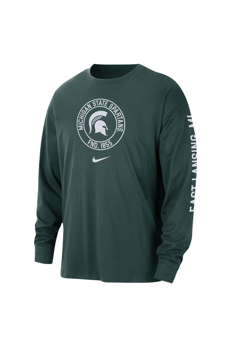 Men's Nike Green Michigan State Spartans Heritage Max90 Long Sleeve T-Shirt, Alternate, color, Green