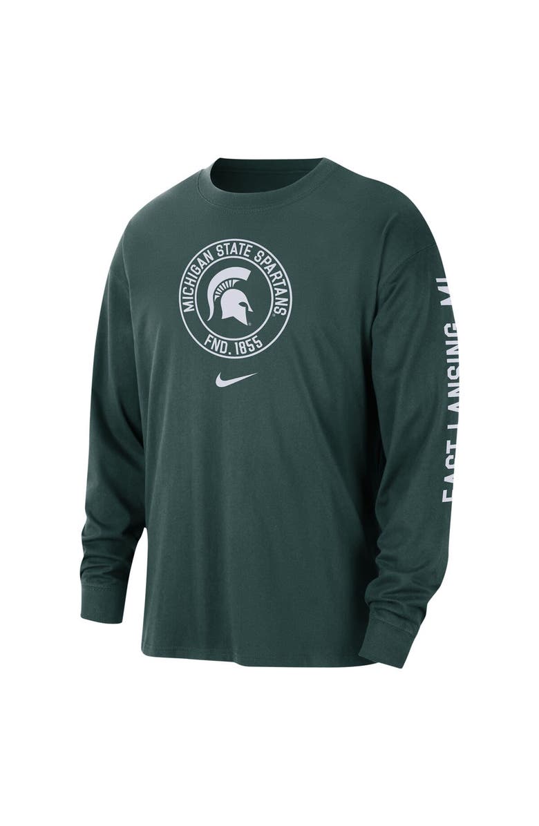 Nike Men's Nike Green Michigan State Spartans Heritage Max90 Long Sleeve T-Shirt, Alternate, color, Green