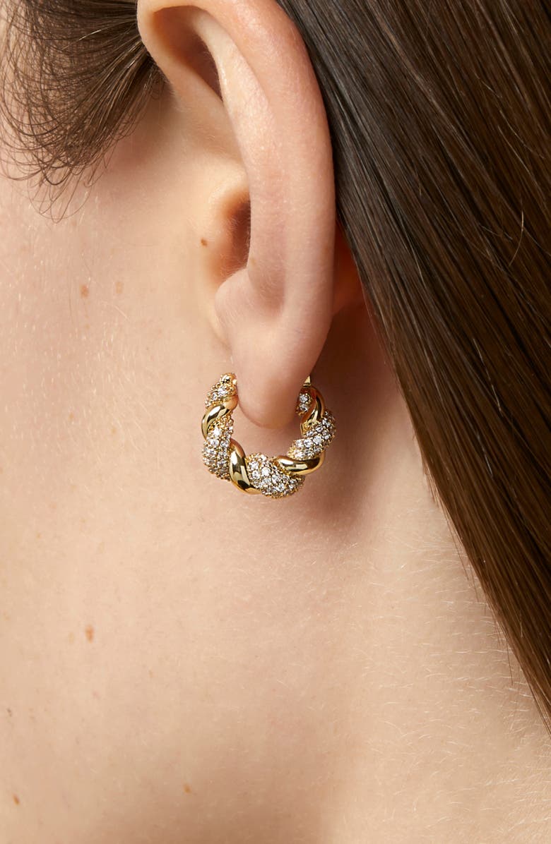 Ana Luisa Twisted Hoop Earrings - Paris Small Pave, Alternate, color, 