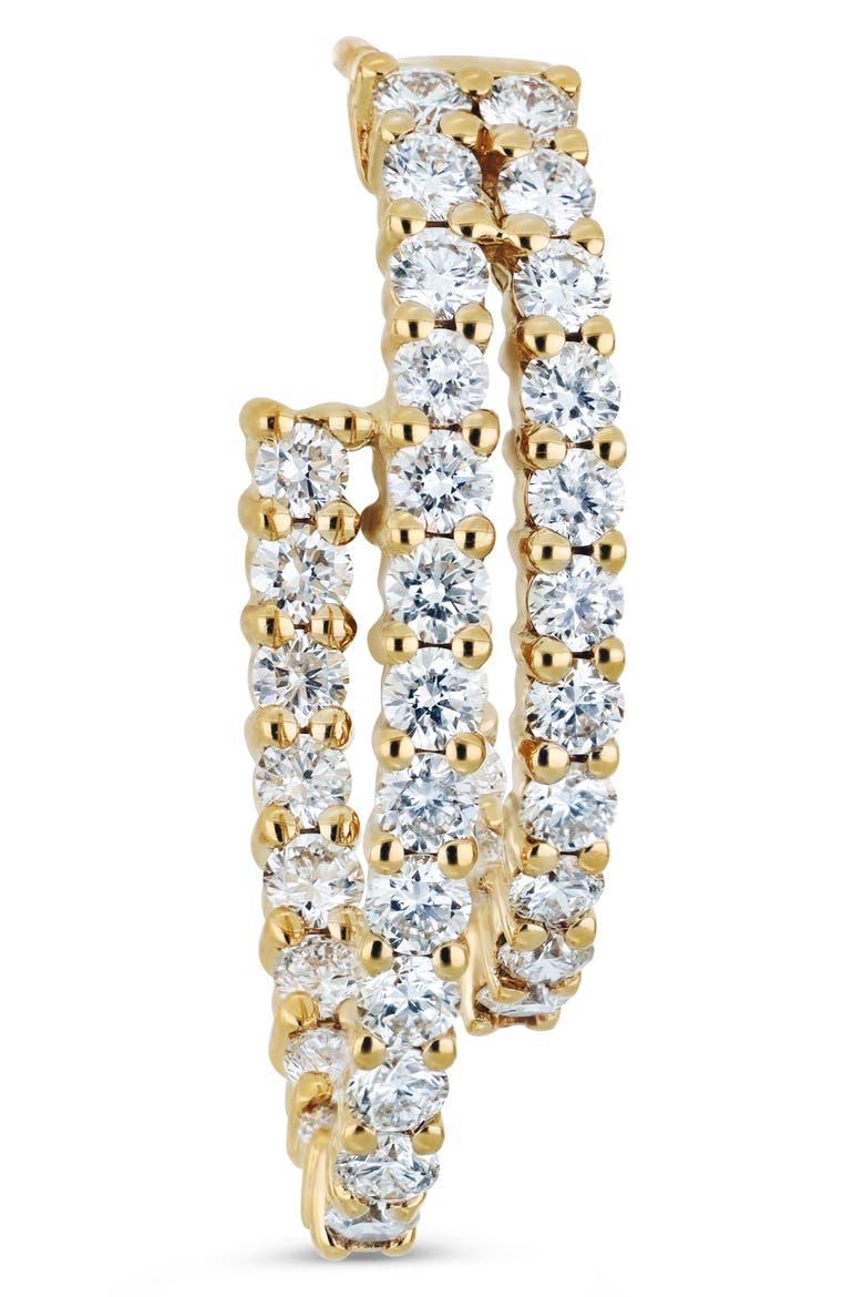 18K Gold Audrey Diamond Double Hoop Earrings (Online Trunk Show), Alternate, color, YELLOW