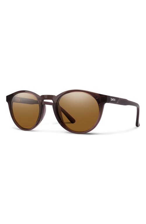 Smith Eastbank 52mm Chromapop™ Polarized Round Sunglasses In Rosewood Crystal/brown