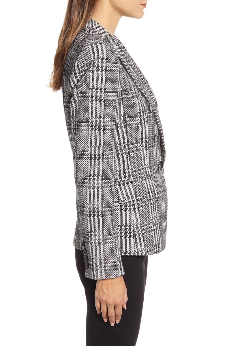 Tommy Hilfiger Houndstooth Check Double Breasted Cotton Blend Jacket, Alternate, color,