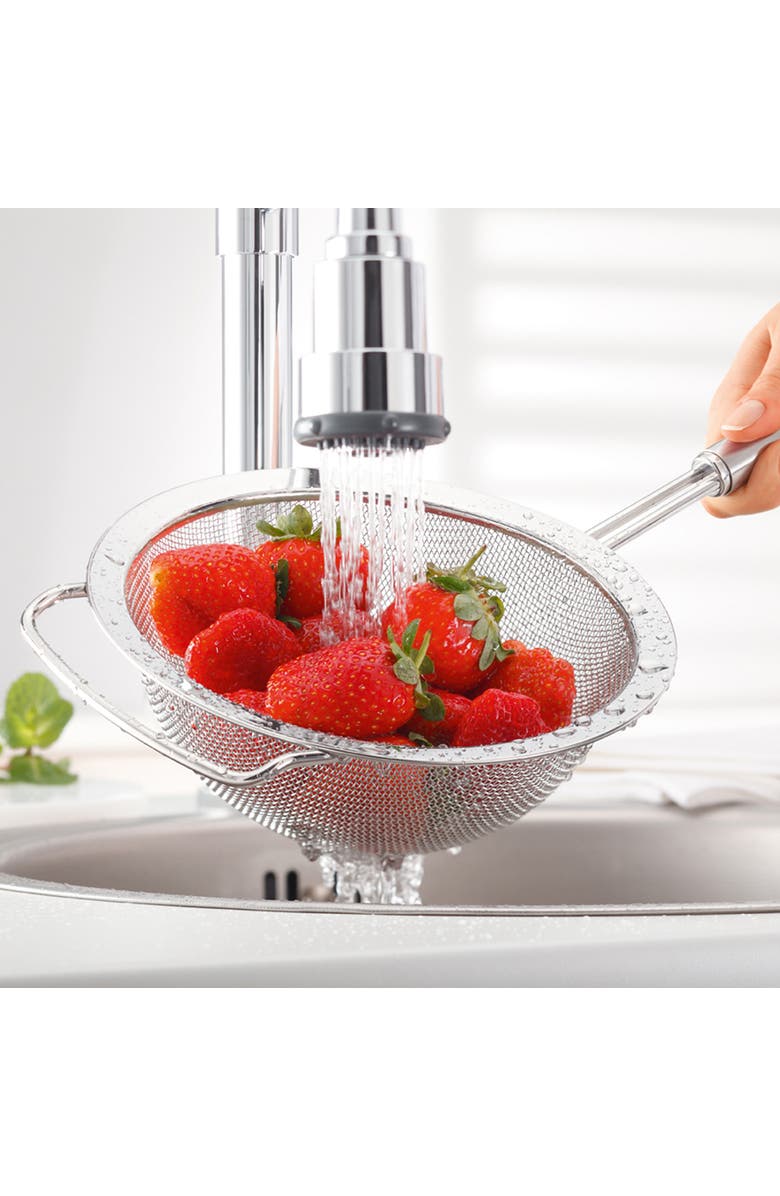 Rosle Stainless Steel Round Handle Coarse Mesh Kitchen Strainer, 7.9-inch, Alternate, color, 