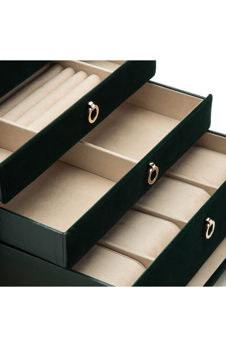WOLF Zoe Large Jewelry Box, Alternate, color, Forest Green
