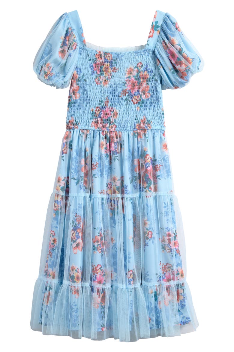Kids' Floral Print Dress, Main, color, BLUE MULTI