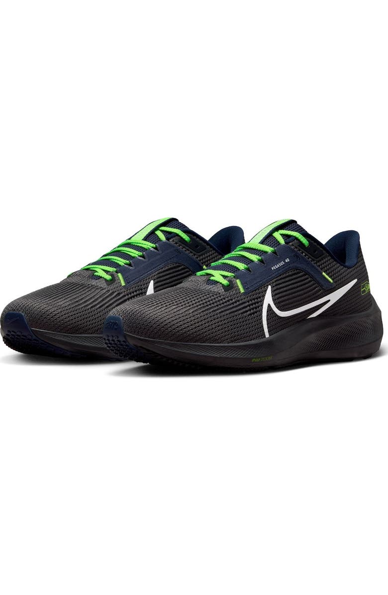 Nike Unisex Nike Anthracite Seattle Seahawks Zoom Pegasus 40 Running Shoe, Alternate, color,