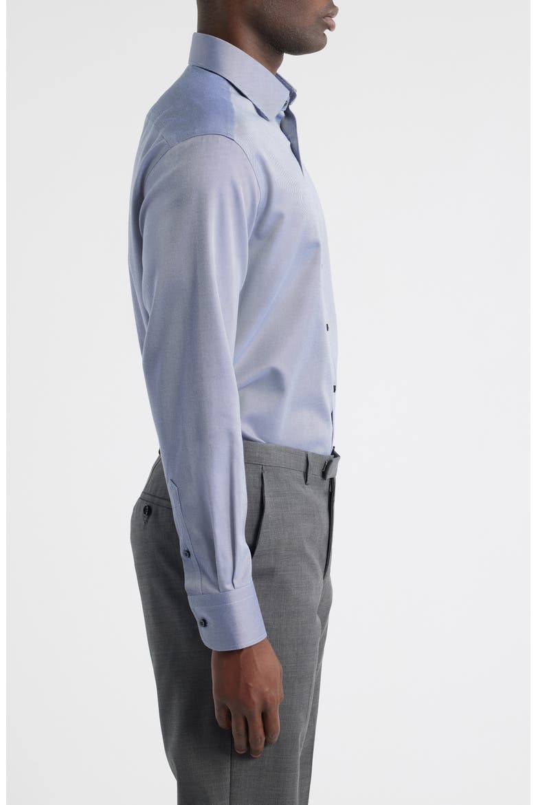 Royal Twill Modern Fit Solid Non-Iron Cotton Dress Shirt, Alternate, color, DARK BLUE