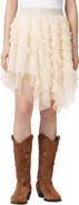 AllSaints Jayde Handkerchief Hem Tulle Skirt