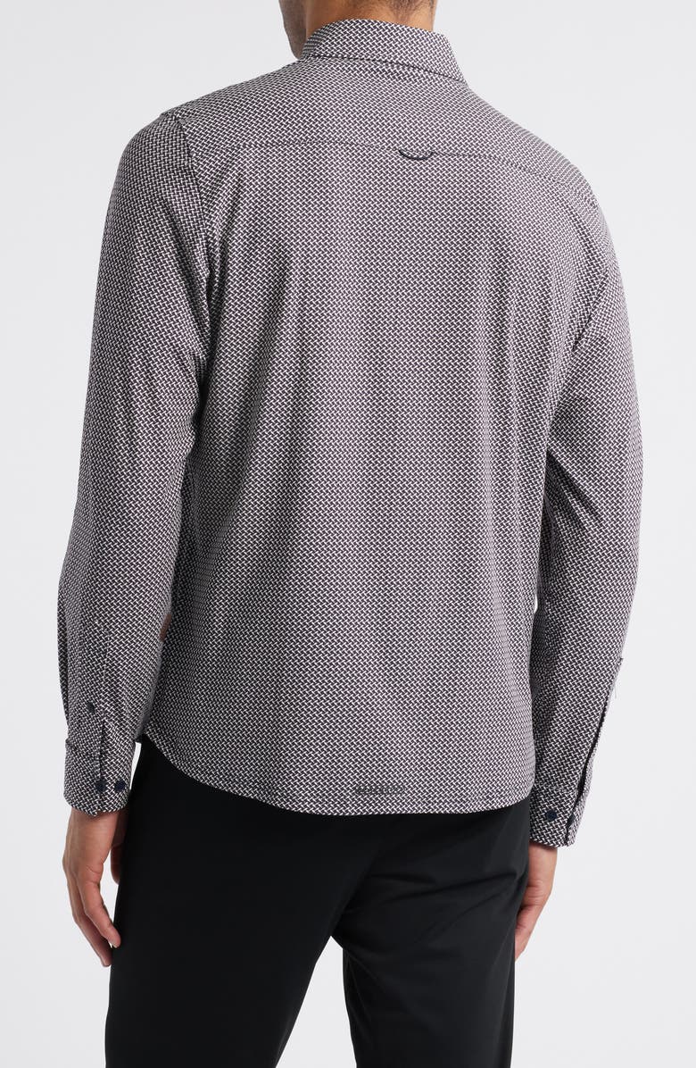 Sealskinz Fritton Geo Print Stretch Cotton Button-Up Print, Alternate, color, Navy