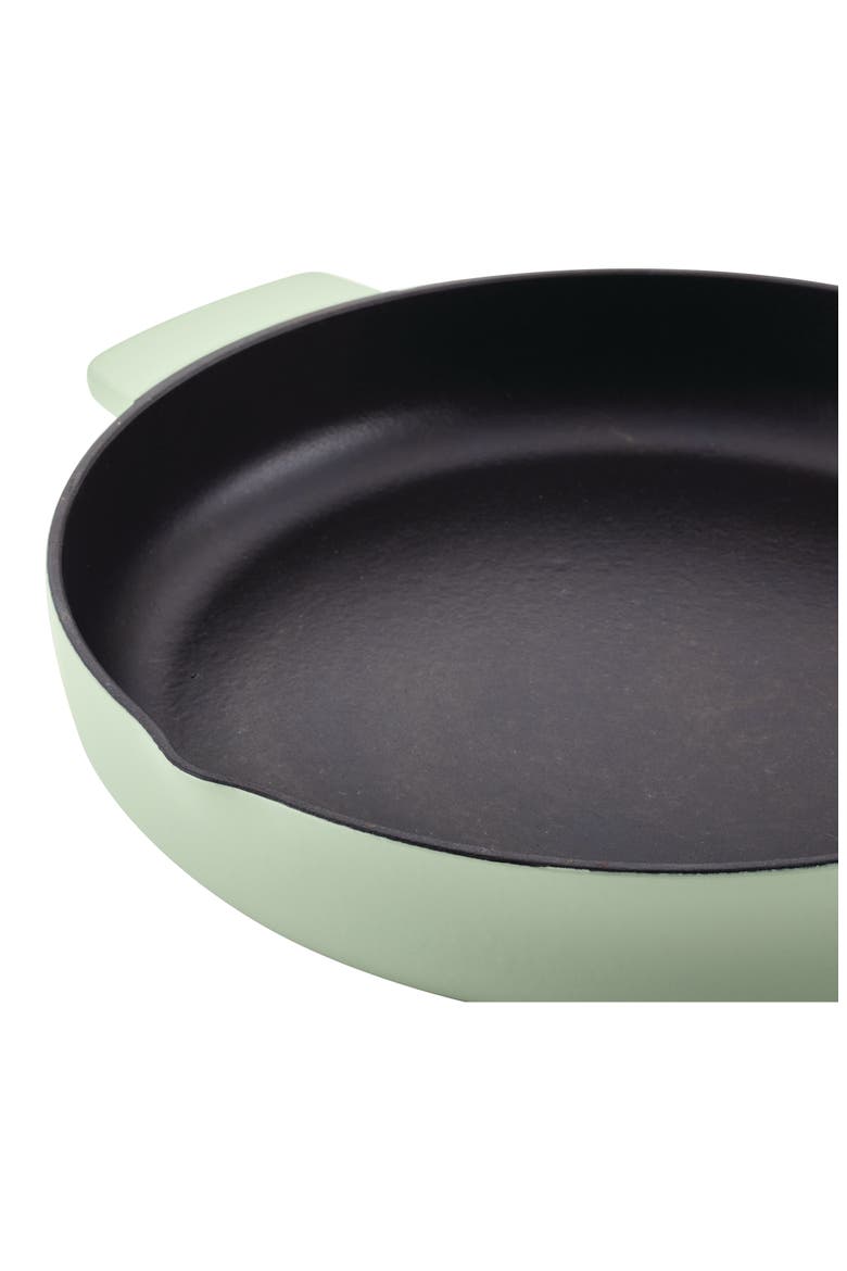 Enameled Cast Iron 12-Inch Open Skillet, Alternate, color, PISTACHIO