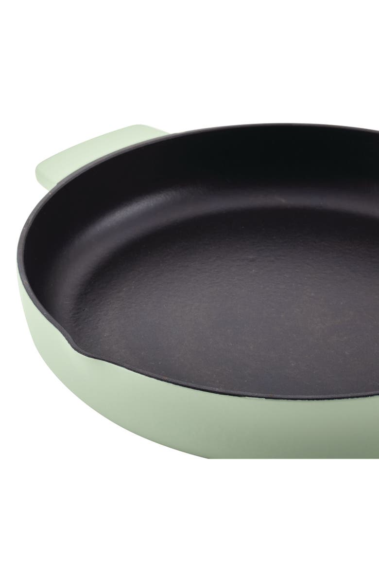 KITCHENAID Enameled Cast Iron 12-Inch Open Skillet, Alternate, color, Pistachio