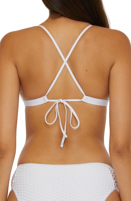 Becca Castaway Halter Bikini Top In White