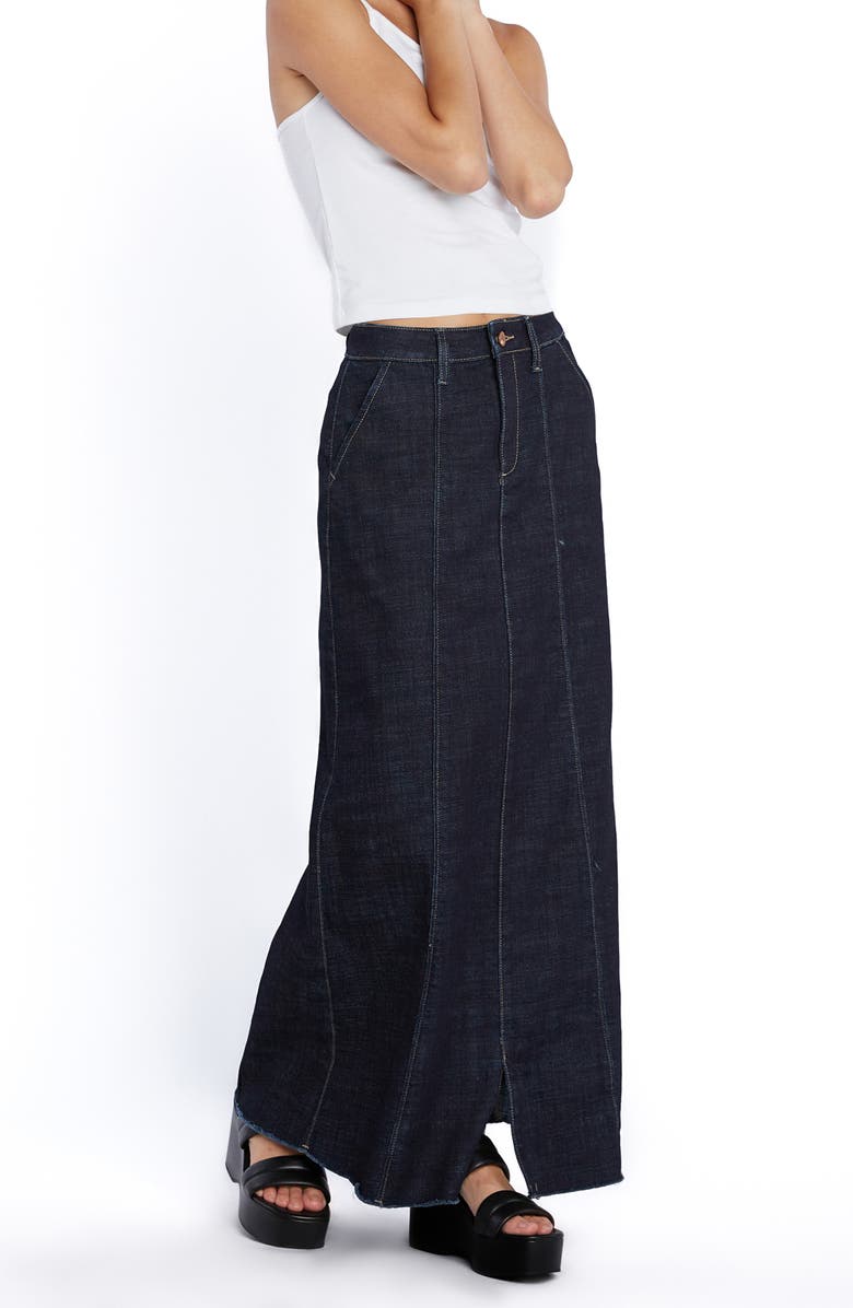 Wash Lab Denim Willa Raw Hem Denim Pencil Skirt, Alternate, color, Night Blue