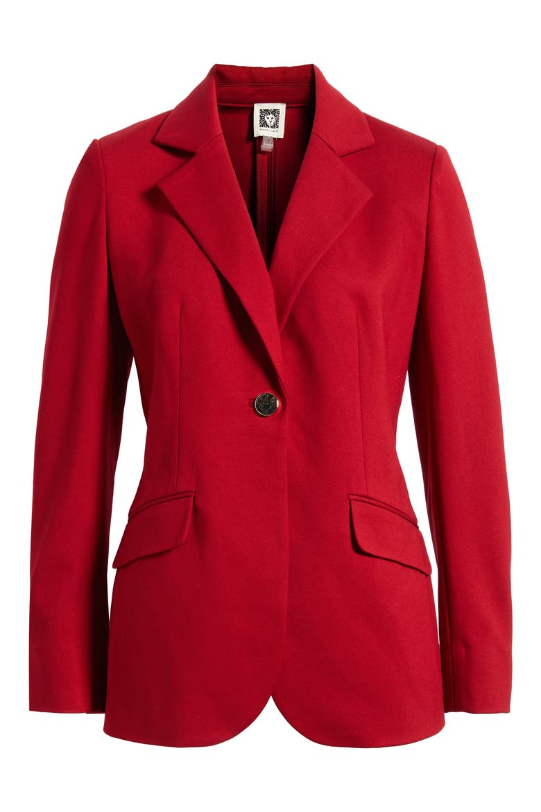 One-Button Blazer, Alternate, color, TITIAN RED