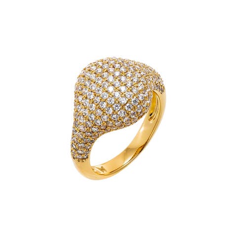 Pavé Dome Signet Pinky Ring