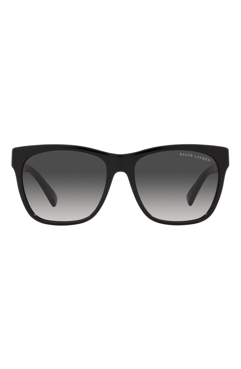 Ralph Lauren 57mm Square Sunglasses, Main, color, Black