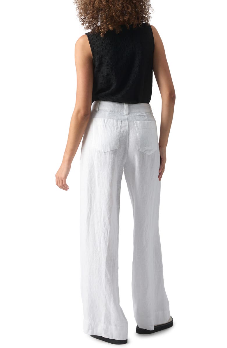 Sanctuary The Marine Linen Wide Leg Pants, Alternate, color, White