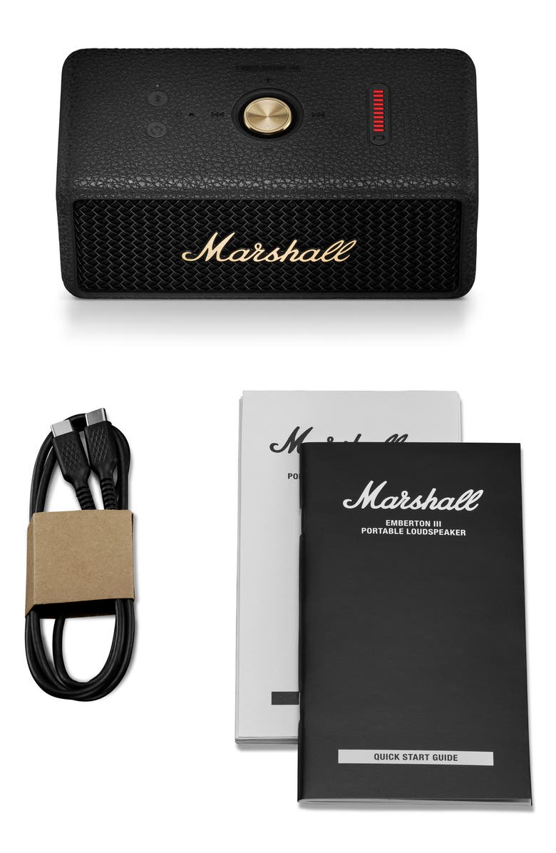 Marshall Emberton III Portable Bluetooth<sup>®</sup> Speaker, Alternate, color, Black/Brass