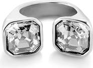 UNODE50 Sterling Silver Plated Ring with White Crystal