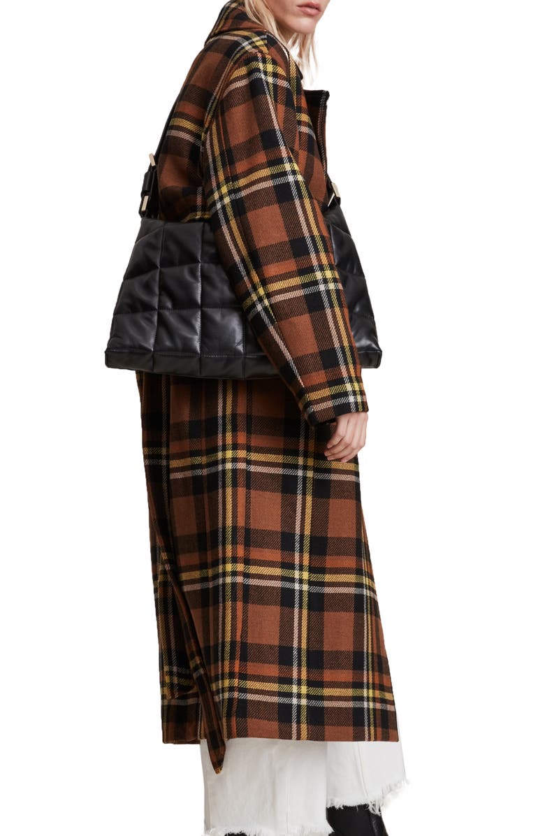 AllSaints Bree Coat, Alternate, color, Brown/ Black