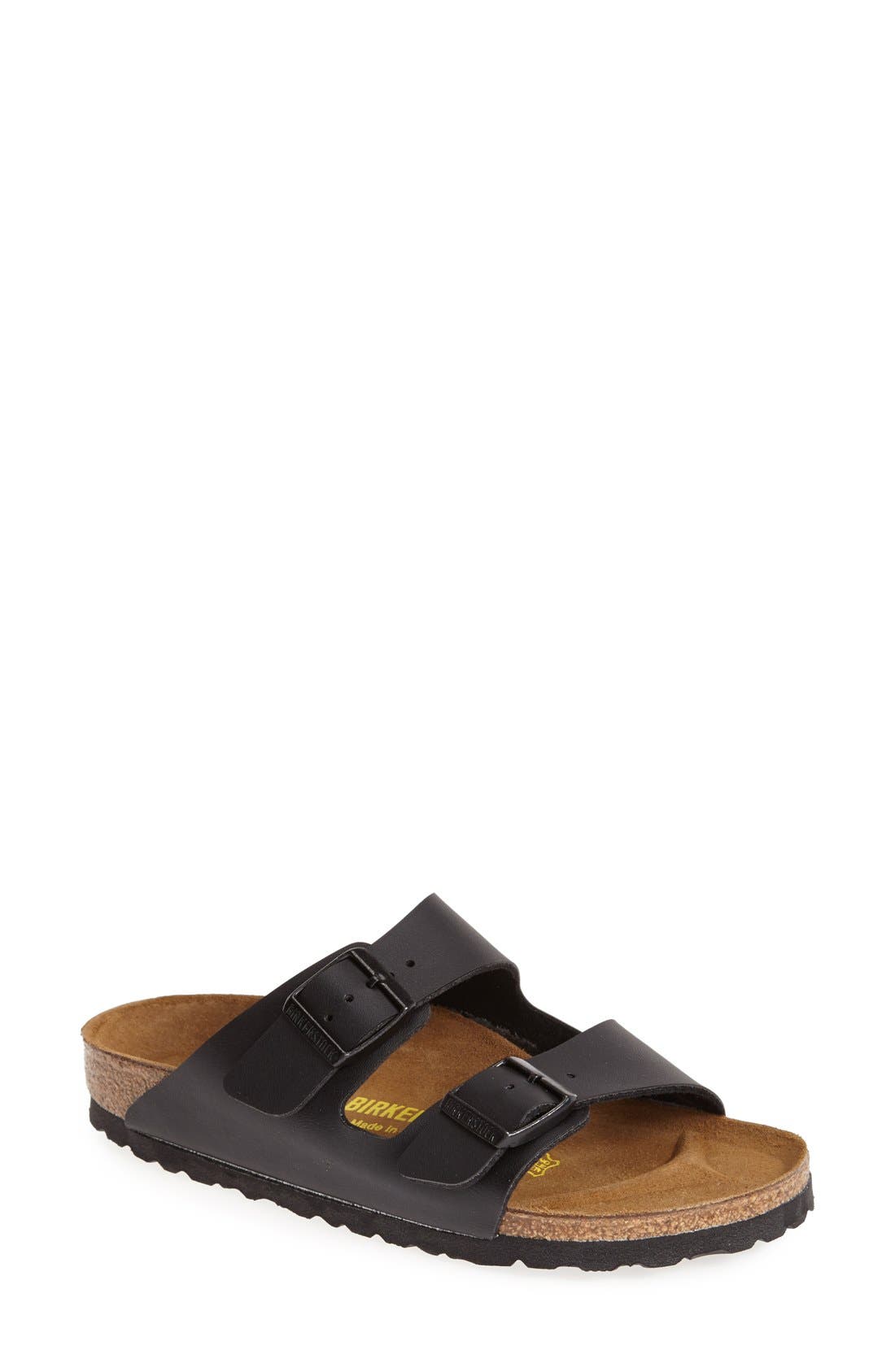 Arizona Birko-Flor Sandal, Main, color, BLACK LEATHER