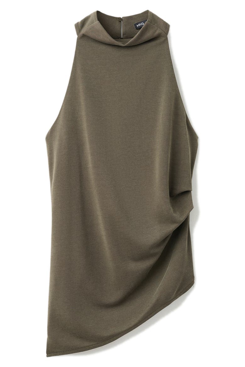 Asymmetric Ruched Top, Alternate, color, KHAKI GREEN