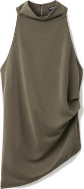 MANGO Asymmetric Ruched Top