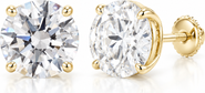 Ancona Jewelry IGI Certified 5 Carat Total Weight D VS1 Round Lab Grown Diamond Stud Earrings in 14K Gold