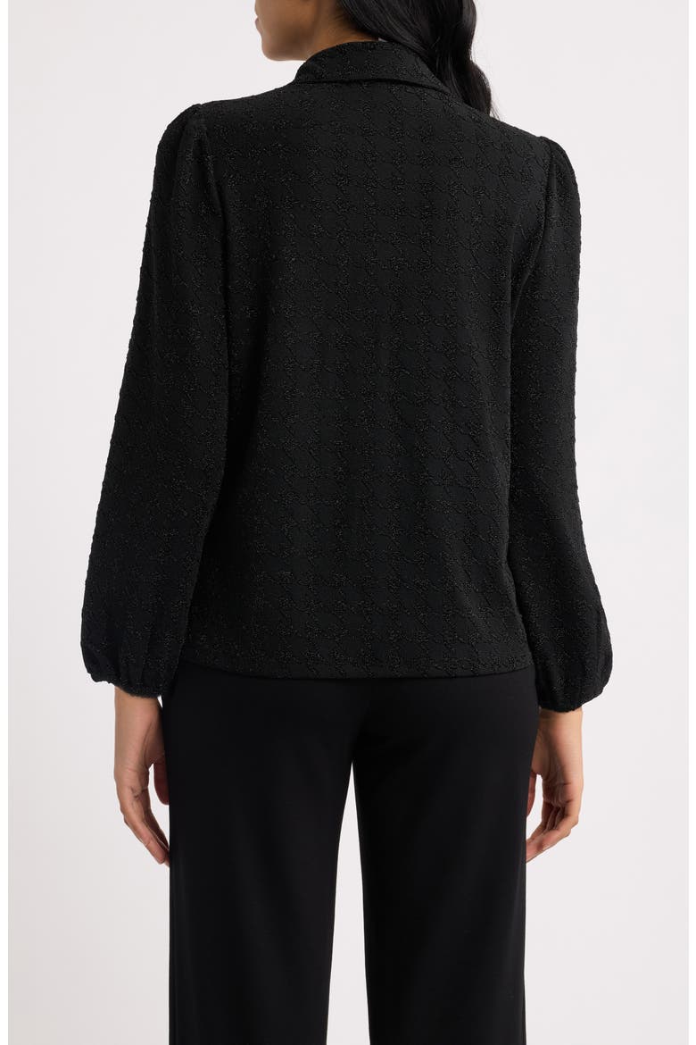 Metallic Houndstooth Puff Shoulder Top, Alternate, color, ANNE BLACK