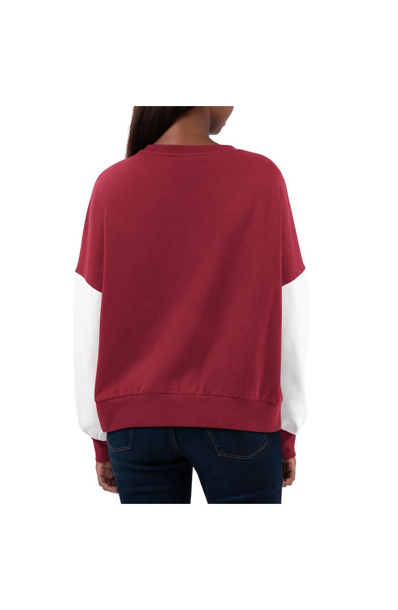 G-III 4HER BY CARL BANKS Women's G-III 4Her by Carl Banks Crimson/White Alabama Crimson Tide Team Pride Colorblock Pullover Sweatshirt, Alternate, color, Crimson