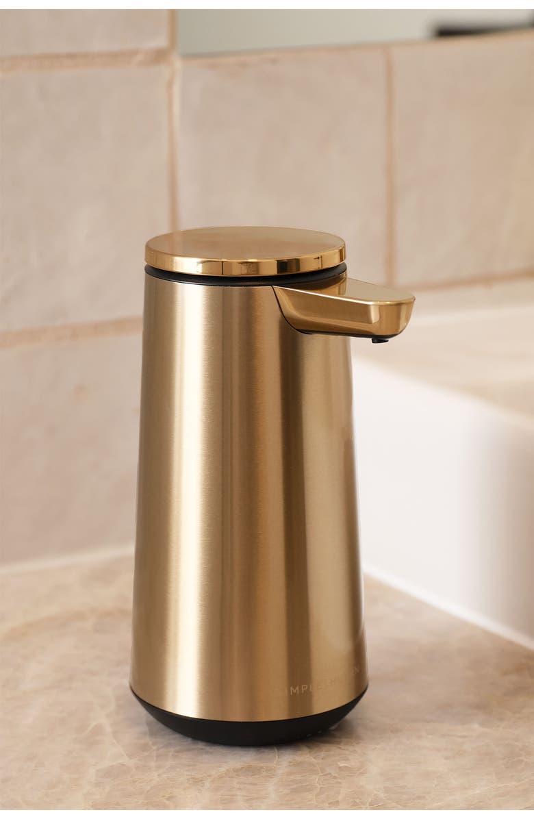 simplehuman Rechargeable Sensor Pump Foam Soap Dispenser, Alternate, color, Gold