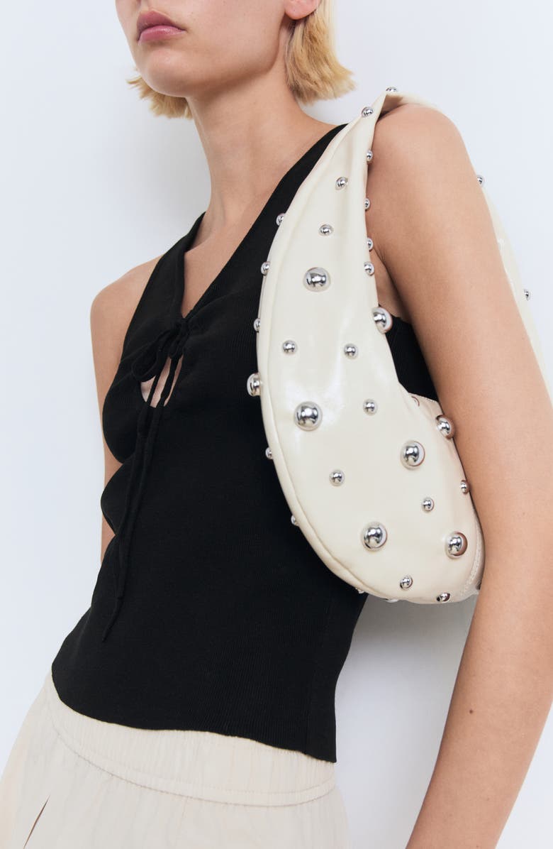 MANGO Bow Sleeveless Knit Top, Alternate, color, Black