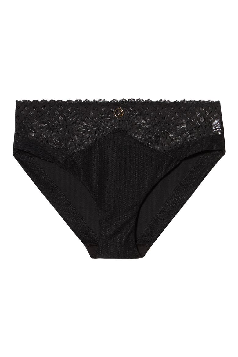 Sublime Mid Rise Bikini, Alternate, color, BLACK