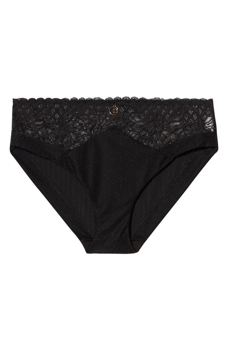 Chantelle Lingerie Sublime Mid Rise Bikini, Alternate, color, Black